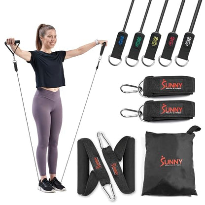 Sunny Health & Fitness Resistance Band Set/Ankle Strap for Home Gym - style: NO. 089-COMBO