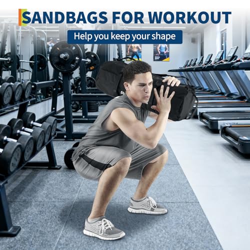 GarveeLife Workout Sandbag Unfilled - 5-200 LBS Heavy Duty Fitness Sandbag for Strength Training, Core & Full-Body Exercises | Adjustable Weight Home Gym - size: 25+75+125 LB
