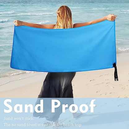 Microfiber Travel Towel, Quick Dry Camping & Gym Towel. Compact - color: Blue, size: XS:12"×24"