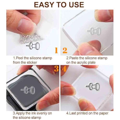 29 Pcs Journal Stamps for Crafting Card Making Supplies Set | 3 Acrylic Clear Stamp Blocks, 6 Clear Silicone Stamps Seals, 20 Craft Ink Pads Calendar Planner Stamp for DIY - style: 29Pcs Planner Clear Stamps