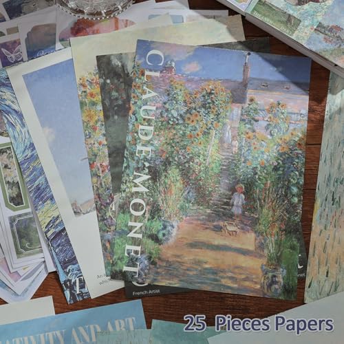 Vintage Oil Painting Scrapbook Sticker, Journaling Supplies for Junk Journal, 500+ Scrapbooking Washi Stickers & 25 Ephemera Papers Art Scrapbook Supplies for Adults Teens Women Girls Junk Journal - style: Oil painting Style