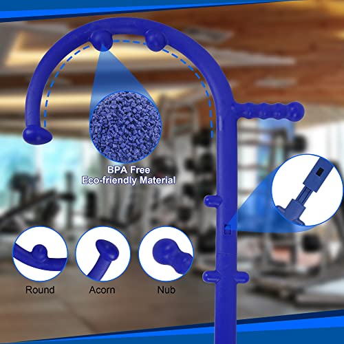 Shrdaepe Massage Trigger Point Cane, Body Deep Tissue, Handheld Back, Neck, Shoulder, Leg and Feet Massager Rod, Muscle Release Tool Self Massage Hook Cane Gifts for Women & Men, Blue - color: Blue