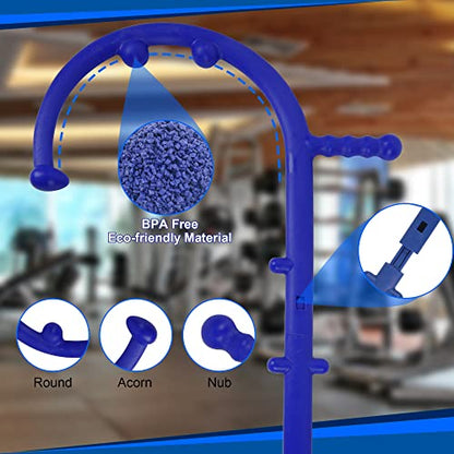 Shrdaepe Massage Trigger Point Cane, Body Deep Tissue, Handheld Back, Neck, Shoulder, Leg and Feet Massager Rod, Muscle Release Tool Self Massage Hook Cane Gifts for Women & Men, Blue - color: Blue