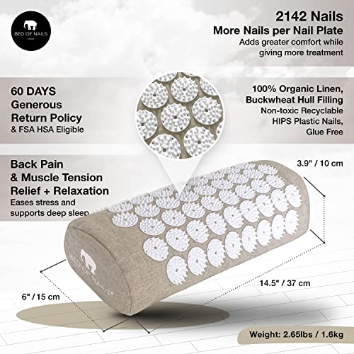 Bed of Nails The Comfortable ECO Acupressure Travel Mat and Pillow Acupressure Set - Premium Acupuncture Mat for Back Pain Relief, Increased Energy, Relaxation, Carry Bag
