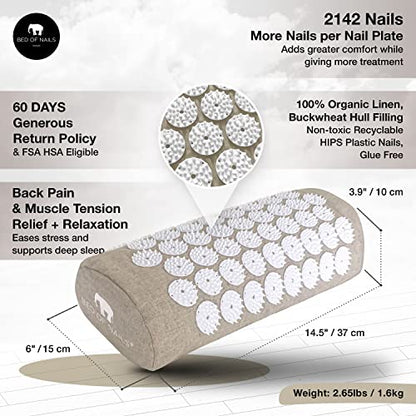 Bed of Nails The Comfortable ECO Acupressure Travel Mat and Pillow Acupressure Set - Premium Acupuncture Mat for Back Pain Relief, Increased Energy, Relaxation, Carry Bag