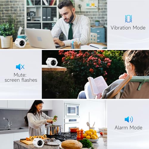Productivity Timer, 1, 5, 10, 30, 60 Minute Presets, Desk Cube Timer | Gravity sensor, mute and vibration modes; ADHD-friendly for work, study, kitchen and back to school - color: White