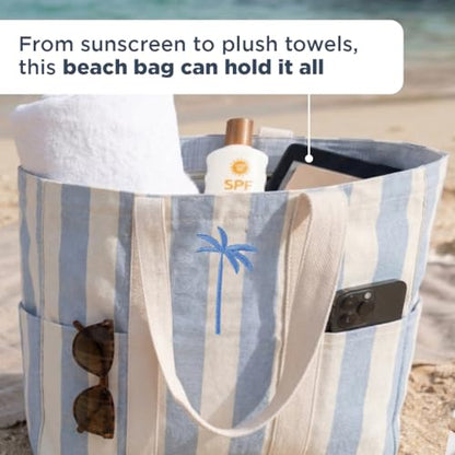 Folkulture Beach Tote Bags For Women, Beach Must Haves 2026-18x15 Inch | Waterproof,Sandproof, Large Tote Bags for Women, Swimming Pool, Beach Essentials, Simple Modern Pool Bag, Bolsos Para Mujeres - color: Palm Motif
