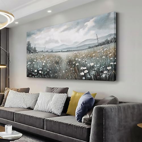 Glvzygy Canvas Wall Art Vintage Wall Decor Classical Painting Canvas Prints Vintage Floral Wall Art for Home Room Bathroom Decor Living and Office Home Decor 24"x48" - color: White, size: 48"L x 24"W