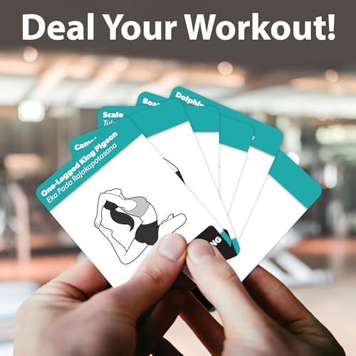 3 Pack - Dumbbell, Bodyweight & Yoga Pose Exercise Cards - Fitness Workout Playing Cards