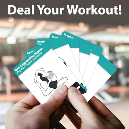 3 Pack - Dumbbell, Bodyweight & Yoga Pose Exercise Cards - Fitness Workout Playing Cards