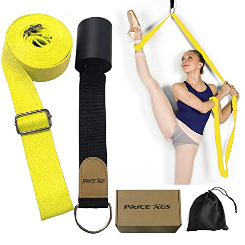 Door Flexibility & Stretching Leg Strap - Great for Ballet Cheer Dance Gymnastics or ANY Sport Leg Stretcher Door Flexibility Trainer Premium stretching equipment - color: Yellow