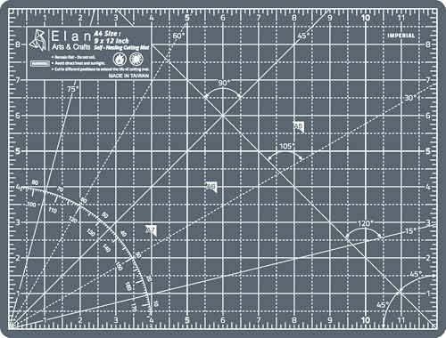 Elan Cutting Mat A4 Gray, Self Healing Cutting Mat 9x12 Inch, 5-Ply Craft Board Gray, Hobby Board for Crafts 9x12 Inch