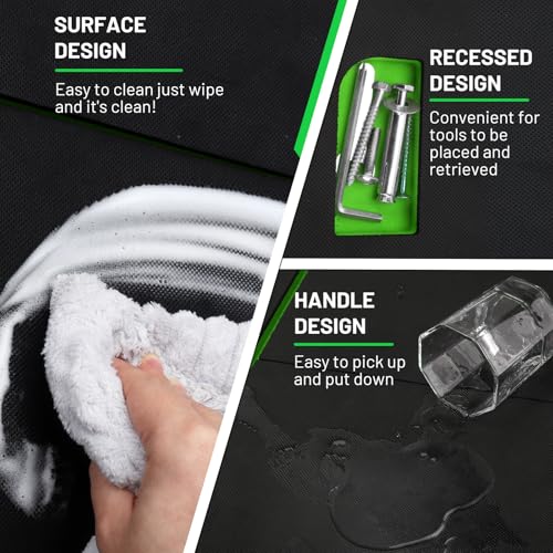 Foldable Mechanic Kneeling Pad,22.44" Wide EVA Foam Mat,1 Pack,Green - color: Green & Black