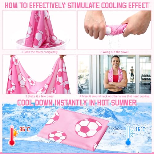 FuWeave 12 Pcs Soccer Cooling Towels Gifts 40 X 12 Inch - color: Soccer, size: 40 x 12 inches