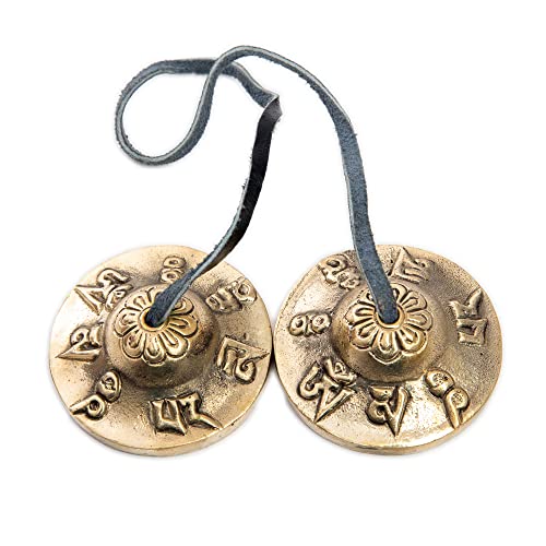 Tingsha Cymbals Bells - Easy To Play - Meditation Mindfulness Chime For Chakra Healing Spiritual Dharma Gifts Handcrafted Tibetan By Himalayan Bazaar (Ohm Mani) - color: Ohm Mani
