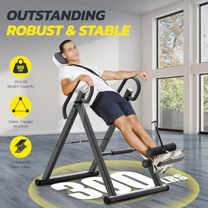 YOLEO Gravity Inversion Table for Back Pain Relief 2026 New Inversion Table | w/Lumbar Support, Easy to Assemble, Back Stretcher Machine 300 lbs - color: White
