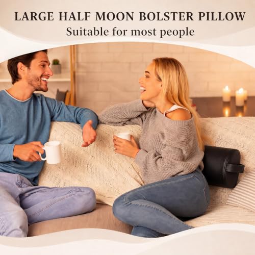 Ripeng 4 Pcs Half Round Massage Table Bolster Pillow Pad with Strap Handle - size: 6"w X 3"h X 13"L