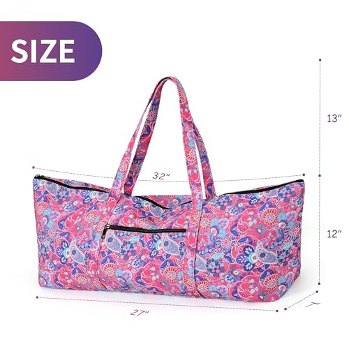 Boulder Bee | Yoga Mat Bag | Large Yoga Mat Carrier with Wet Pocket | Yoga Gifts | Gym Tote Bag for Women - color: Tote-Bright Pink
