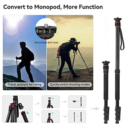 SmallRig T-10 68" Foldable Aluminum Camera Tripod/Monopod | Max. Payload 33lb, Height Adjustable from 19.7" to 67.7", Works With Cameras and Phones.