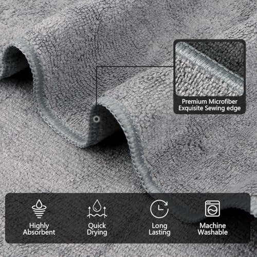 Orighty Gym Towels, Highly Absorbent Sweat Towels, Soft and Quick Drying Gym Towel for Daily Use, Multi-Purpose Towel for Sport, Salon, Spa, Hotel, 16 x 27 Inch, Grey, 3 Pack