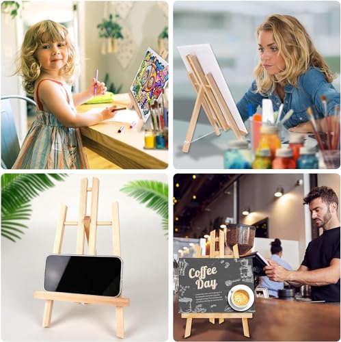 Qatalitic Set of 20 Wooden Easel, 12 Inches Display Easel Stand, H Frame Tabletop Stand for Painting Canvases, Art & Crafts, Business Card Display and Photo Sign Holder