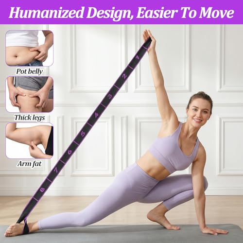 2 Pcs Fitness Resistance Band for Stretching and Yoga, Number Stretch Resistance Band with Clear Markings, 8-Section Elastic Training Bands for Full Body Stretching Shaping