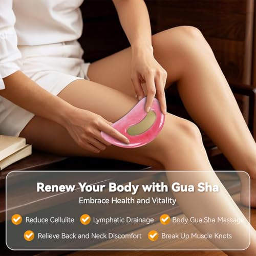 Guasha Tool for Body Body Gua Sha Massage Tool GuaSha Tool for Face(PINK)