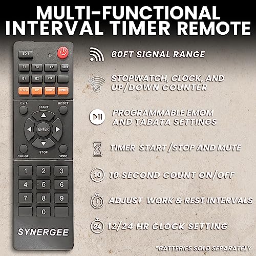 Synergee 28" Interval Timer – Programmable Wall Mounted Gym Clock - color: B) Large 29"
