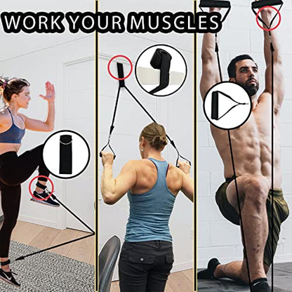 Sutekus Resistance Bands 150lbs Workouts Bands for Men and Women Exercise Band Set Including Handles, Door Anchor, Legs Ankle Straps for for Strength Training, Physical Therapy