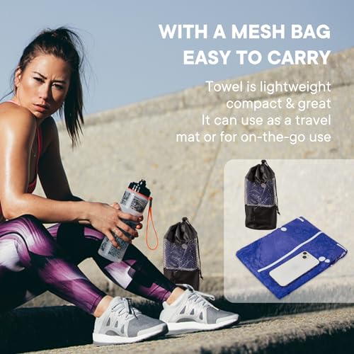 Yoga Towels, Non Slip Hot Yoga Mat Towel with Grip Dots,Super-Absorbent Soft Microfiber Yoga Blanket for Pilates, Fitness and Workout 72inch x 24inch - color: New Styles Blue White