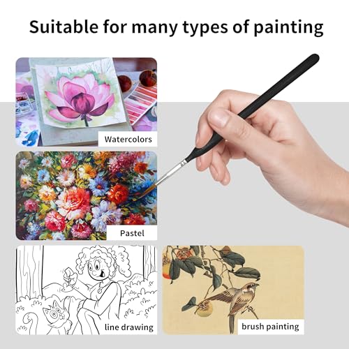 11PCS Fine Detail Paint Brushes Set, Miniature Painting Brushes Kit for Oil, Acrylic, Models,Watercolor and Gouache, Nylon Hair Paint Brush, Professional Artist Supplies with Ergonomic Handle