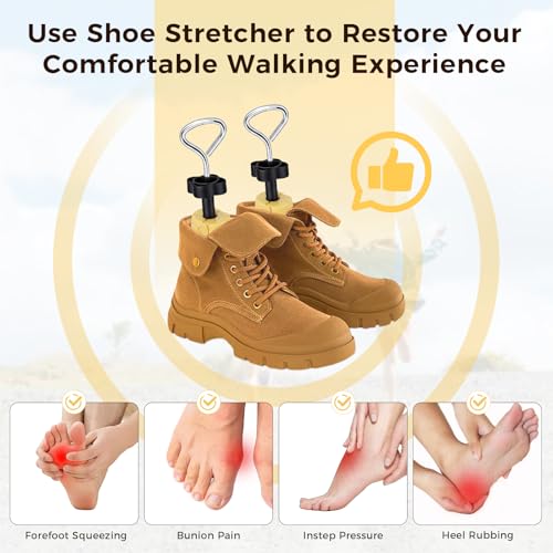 Shoe Stretcher Boot Stretcher Men Women, 2Pcs Adjustable for Wide Feet - color: Yellow, size: L (Men 9-13,Women 10.5-13）