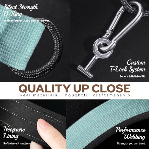 Pilates Loops Compatible with Tonal Smart Home Gym | Double Loop Pilates Straps for Reformer Machine, Soft Padding, Pilates Accessories with T Lock Attachments 2PCS - color: Mint Sage