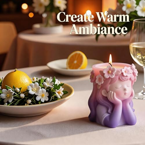 Girl Epoxy Resin Molds, 3D Head Candle Silicone Molds for Casting | Cute Girl Head Resin Silicone Molds for Plaster Casting, Succulents, Planter, Pen Holder, Candle Making, Concrete, Home Decor - color: Girl Resin Mold