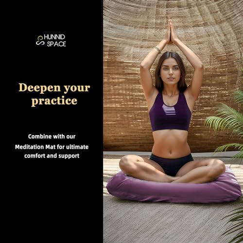 Meditation Cushion Set Zafu & Zabuton – Buckwheat Hull & Memory Foam, Adjustable Floor Pillow for Yoga, Meditation & Sitting, Removable Velvet Cover (Purple) - color: Purple