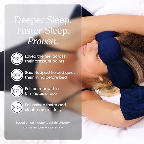 nodpod Patented Gentle Pressure Sleep Mask, Weighted Eye Mask - color: Midnight Cotton