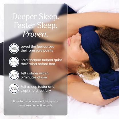 nodpod Patented Gentle Pressure Sleep Mask, Weighted Eye Mask - color: Midnight Cotton