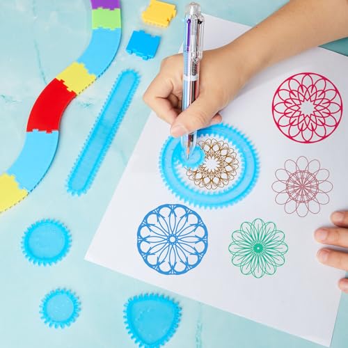 Chivao Spiral Art Kit Circle Stencils Drawing Tool Geometric Ruler,Stylish - style: Stylish