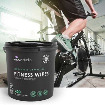 Wipex Gym Wipes Bucket Refill Roll - EWG Verified - Plant-based Fitness Equipment Wipes, Lemongrass, Eucalyptus & Vinegar Wipes to Clean Surfaces, Yoga Mat & Gym Cleaner, 400 Count (Pack of 2) - size: 1 Count (Pack of 800)