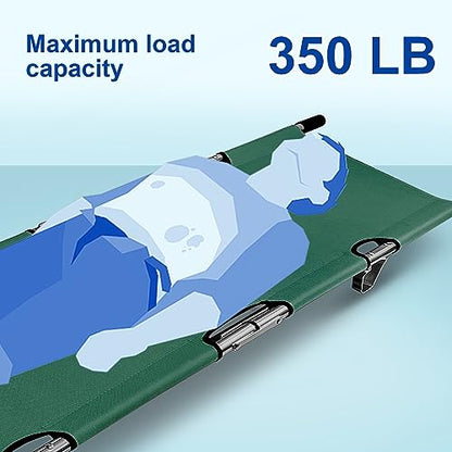 Folding Stretcher for Medical Emergency Heavy Duty Handles - color: Green