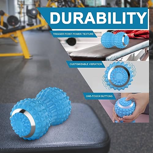 Uppye Vibrating Massage Ball for Pain Relif, Mobility Ball for Physical Therapy and Workout Recovery, Deep Tissue Myofascial Release Tools - Back, Shoulder & Foot Muscle Massager (Blue) - color: Blue