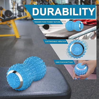 Uppye Vibrating Massage Ball for Pain Relif, Mobility Ball for Physical Therapy and Workout Recovery, Deep Tissue Myofascial Release Tools - Back, Shoulder & Foot Muscle Massager (Blue) - color: Blue