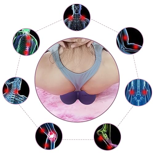 Peanut Massage Ball,Double Lacrosse Ball for Neck and Back,Medium Density Myofascial Release Massager Ball for Deep-Tissue Massage Muscle Knots Yoga Therapy(Purple) - color: Purple