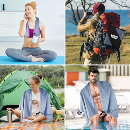 Camping Towel XL Size Microfiber Quick Dry Swimming Pool Beach Travel Body Yoga Mat Towels(Navy Blue, 1 Pack XL) - color: Navy Blue, size: 1 Pack XL