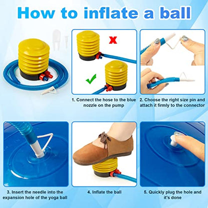 Jexine 6 Pcs Yoga Ball Exercise Ball - color: Colorful, size: 25.59 Inch