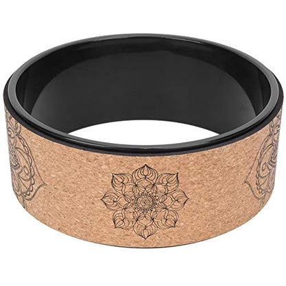 High Density PU Rubber Yoga Wheel for Stretching and Flexibility to Help Back Aches and Tension, Tear, Flexible Roller Designed, Extend Premium Back Roller - color: Black inner ring