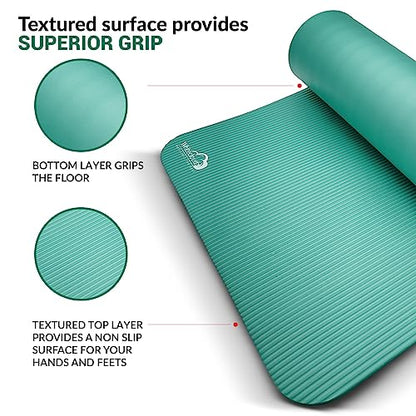 WHITECLOUDZ Yoga kit, 7-Piece Yoga Mat Set for Home Workouts, Thick Yoga Mat, Yoga Blocks, Strap, Yoga Towels & Carrying Bag, Exercise Mat with Yoga Equipment for Women & Men, Enhance Yoga Practice - color: Green