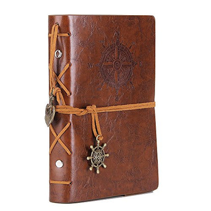 EvZ 7-Inch Refillable A6 Binder Notebook - Premium Vegan Leather Personal Planner, Eco-Friendly Journal with 6-Ring Loose-Leaf System for Writing, Business, and Creative Sketches, Retro Brown - color: Retro Brown, size: 7 Inches