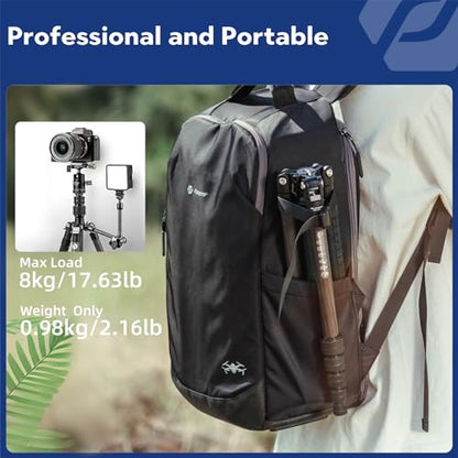 Fotopro 60" Carbon Fiber Travel Tripod for Camera, 2.0lb Ultra-Light, Flexible Center Axis, 360° Pan/Tilt Ball, Arca QR Plate, Max Load 13.6lb - color: Black, size: 62" Basic (Carbon Fiber)