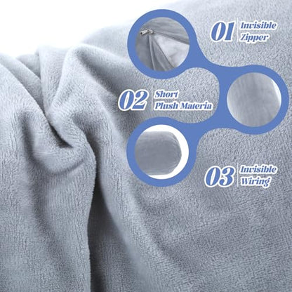 TIESOME Round Body Pillow Cover,7.9 x 47 Inch Round Bolster Body Pillow Case Soft Long Full Body Pillowcase with Zipper for Bedroom (Note: This Purchase is for a case only)
